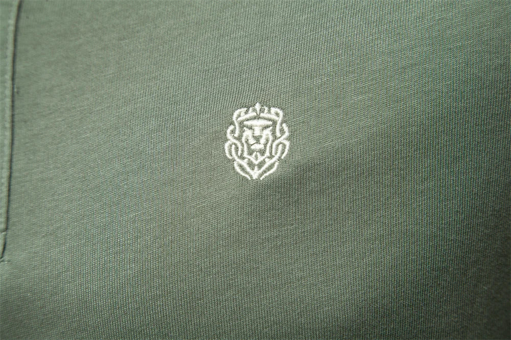 AIOPESON Embroidered Cotton Polo Shirt for Men