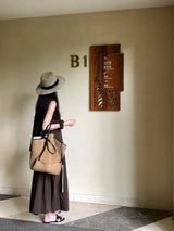 Fashion Vintage Straw Baskets Bag Straw Handmade Woven Beach Bag Korean Style Large Capacity Tote Bag Women Accessory