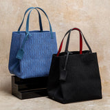 CHCH Tote Bag New Large Capacity Black Simple Knitted Shopping Bag 27*20*28cm