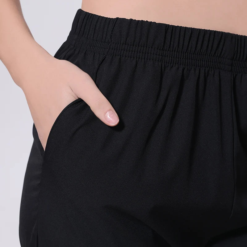 Women's Ankle-Length Harem Pants with Pockets