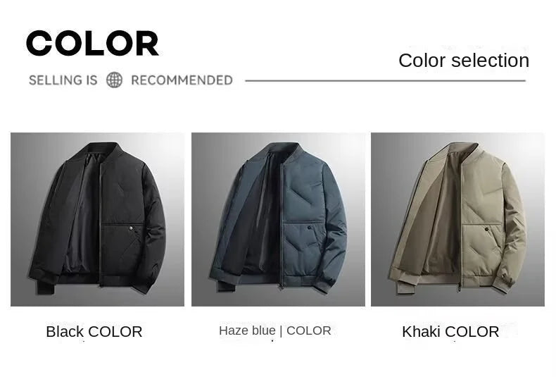 Men's Casual Baseball Collar Warm Cotton Jacket