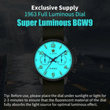 TOPHILL Classic Aviator 40mm Chronograph 1963 Mechanical Wristwatch ST1901 Watch For Men Sapphire Glass BGW9 TL025G
