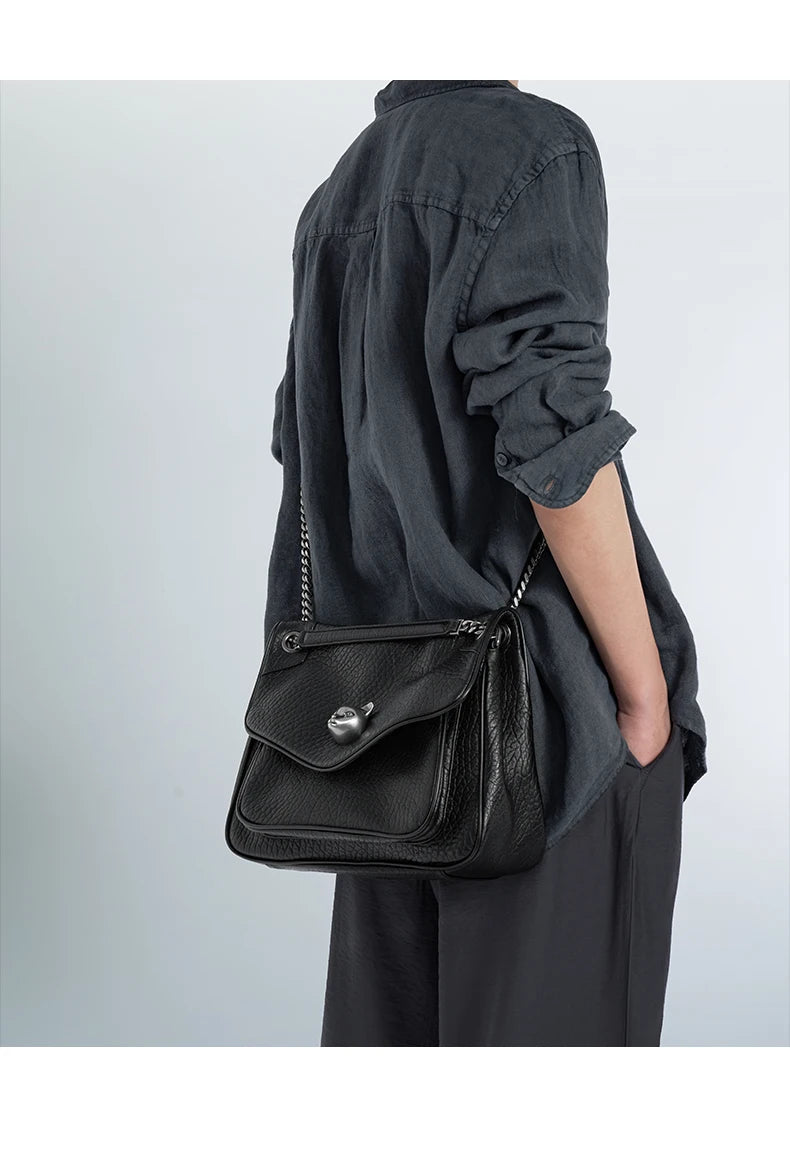 BAFELLI Genuine Leather Chain Bag – Chic Crossbody Tote