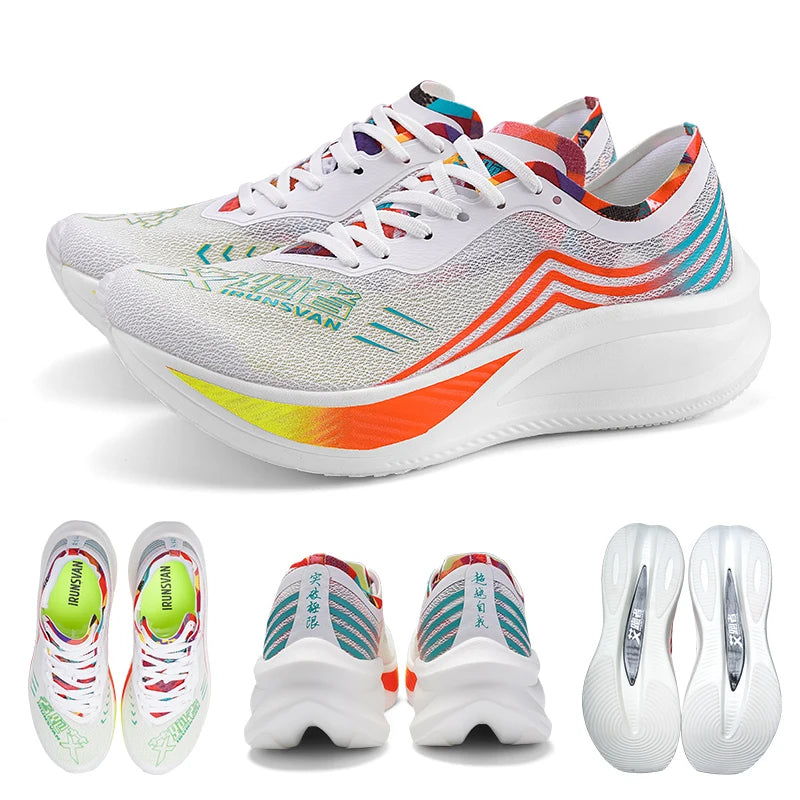 IRUNSVAN Professional Running Shoes Man Nylon Carbon Plate Athletic Training Sport Shoes Outdoor Non-slip Original Sneakers