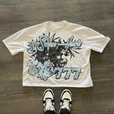 Y2K Gothic Letter Graphic Oversized Tee