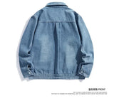 Autumn Men Solid Workwear Denim Jackets Fashion Motorcycle Vintage Jeans Jackets Hommes Slim Fit Cotton Casual Black Blue Coats