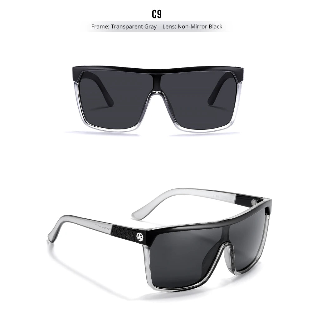 KDEAM One-piece Shape Men Sunglasses Polarized Elastic Paint Surface Sun Glasses Women Suitable Long-lasting Goggles Cat.3