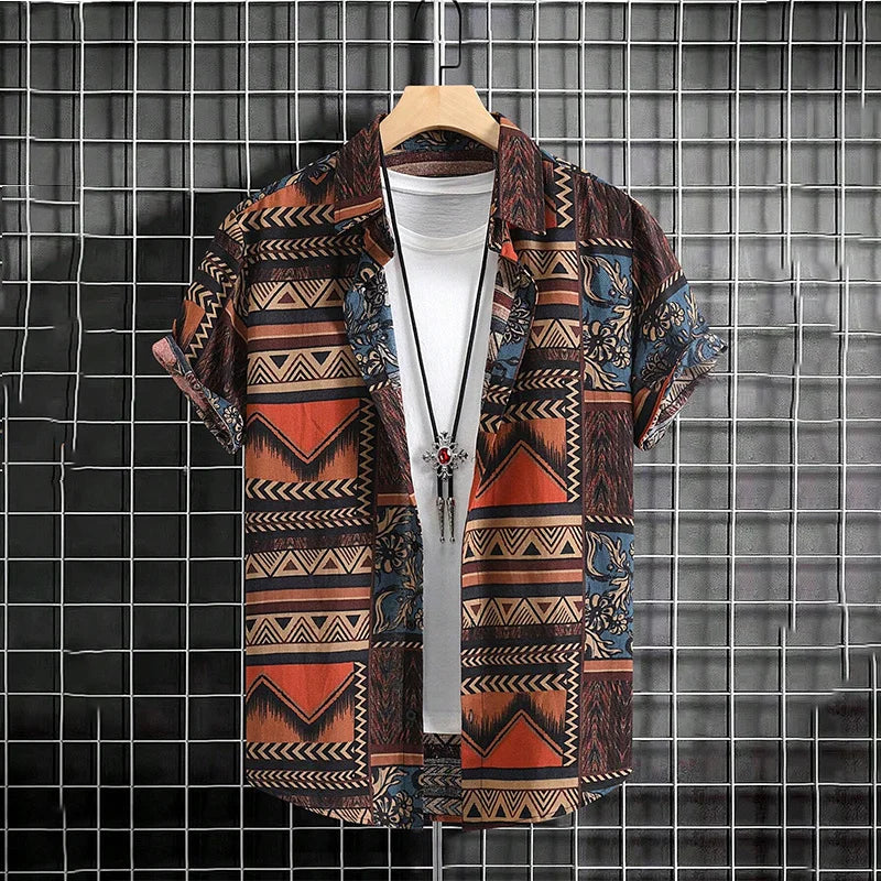 Men’s Summer 3D Graffiti Blossom Shirt