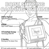 Mecavie Removal Excess Fat RF HIEMT 6500W Body Shaper Machine Professional Fat Removal Muscle Trainer Portable Slimming Home