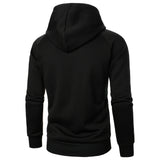 Autumn winter men's solid color hooded top Long sleeve side zipper design hoodie