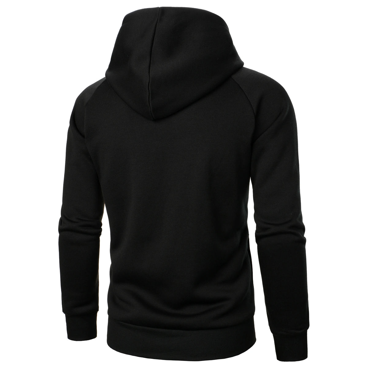 Autumn winter men's solid color hooded top Long sleeve side zipper design hoodie
