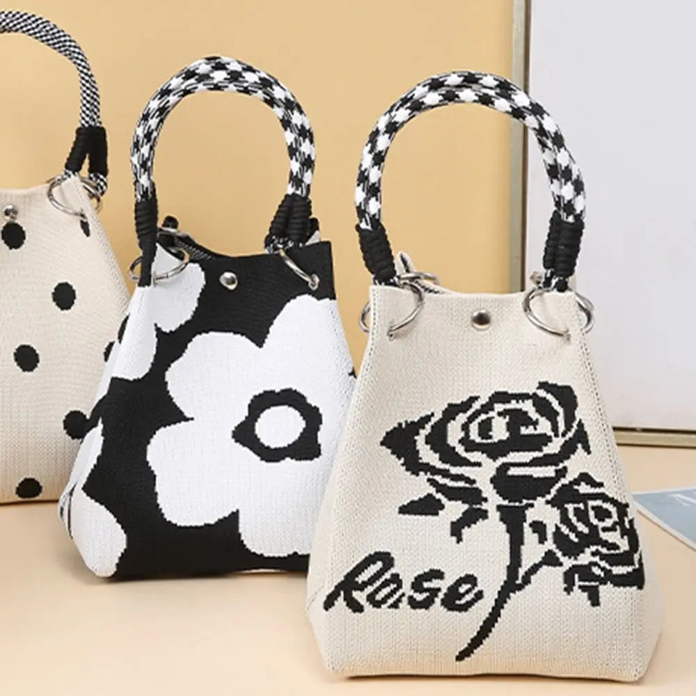 Women's Cartoon Knitted Bucket Bag