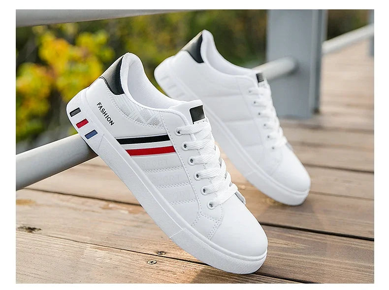 2026 Mens Casual Sneakers New Fashion Lace-up White Shoes Student Comfort Sports Plus Size Vulcanized Shoes Zapatillas De Hombre