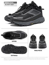Baasploa Men Hiking Shoes Outdoor Waterproof Resistant Sneakers Male Winter Comfort Plush Warm Casual Walking Shoes Non-Slip