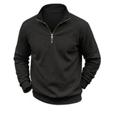 Mens Zip Up Jumper Mock Neck Warm Fleece Daily Knit Top Plain Tone Long Sleeve Pullover Outer Garment Tees for Guys Street