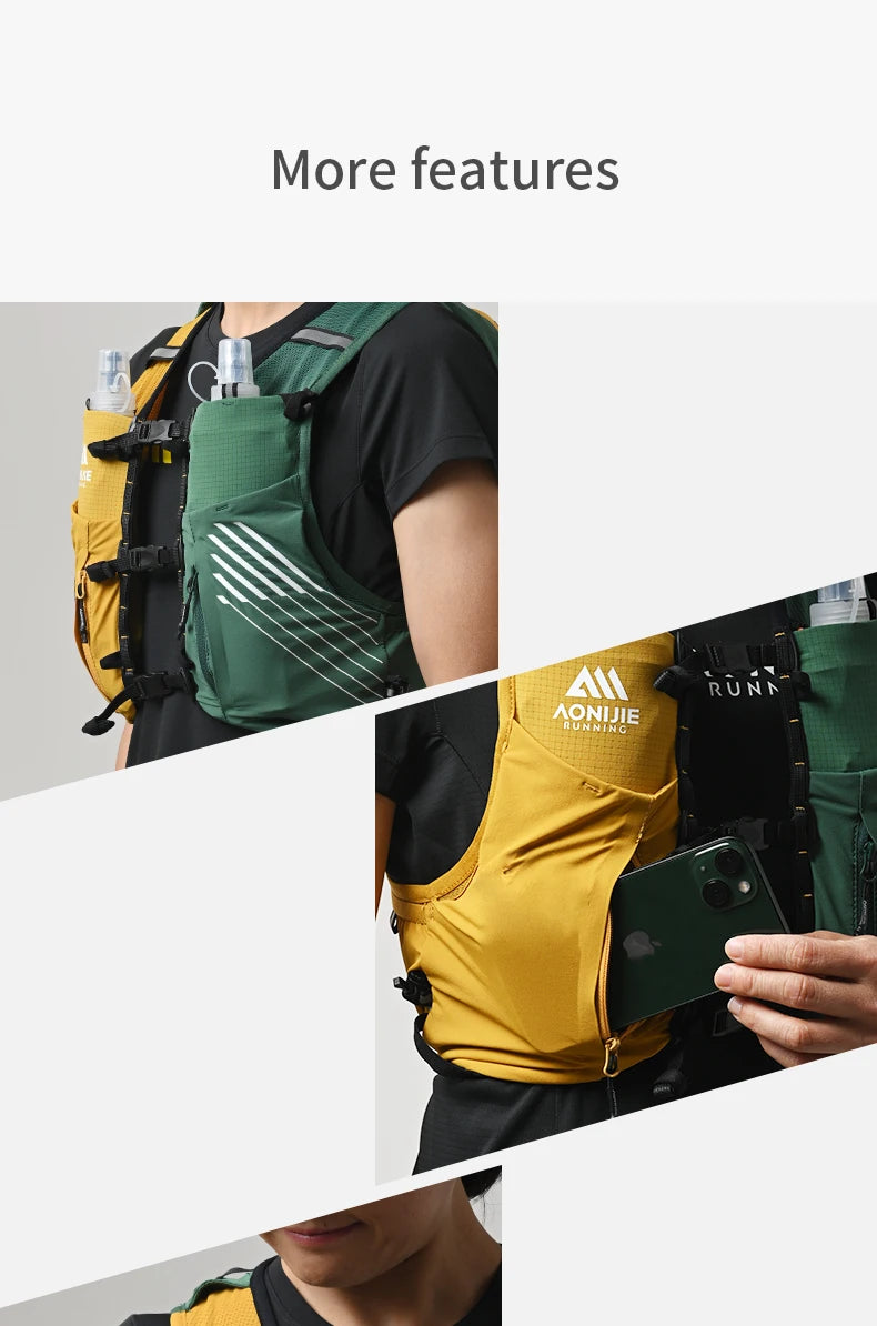 AONIJIE C9116-10L Hydration Pack Backpack High Capacity Marathoner Running Race Hydration Vest Lightweight for Men and Women