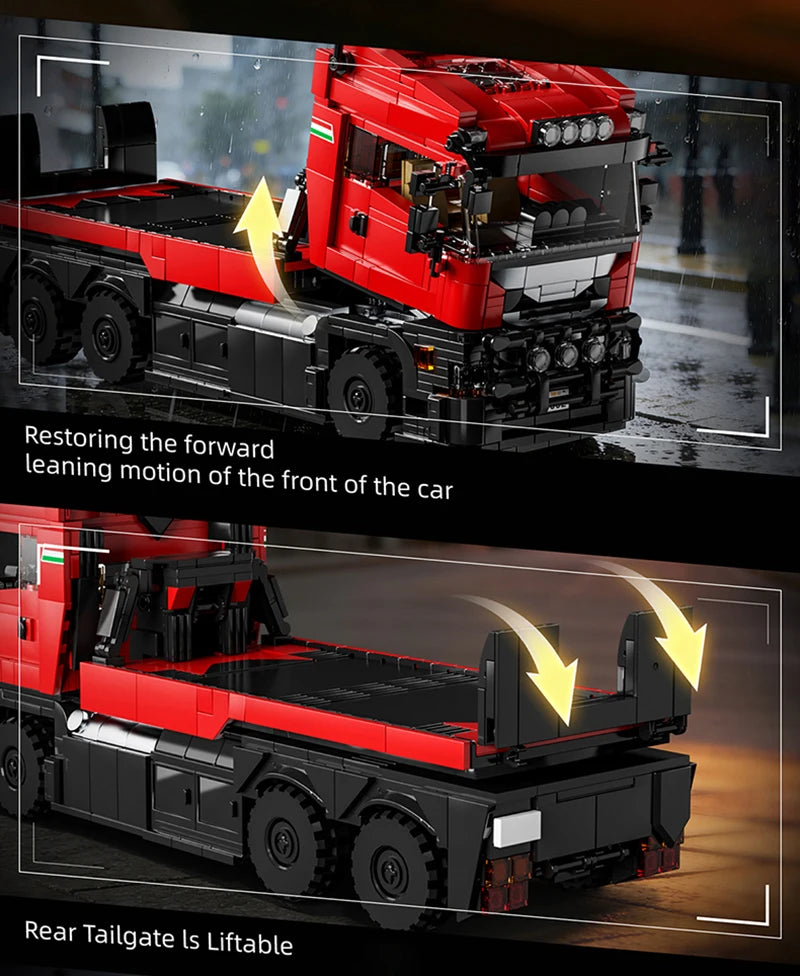 Technical Blocks Truck Sets Trailer Cars Transport Vehicle Creative MOC Building Toys Birthday Gifts Adult 1728Pcs Bricks Model