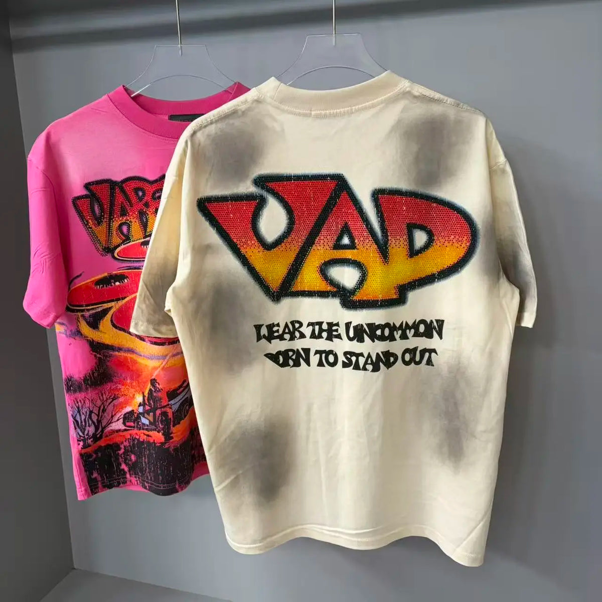 Men's Oversized Rhinestone Letter Cotton T-Shirt