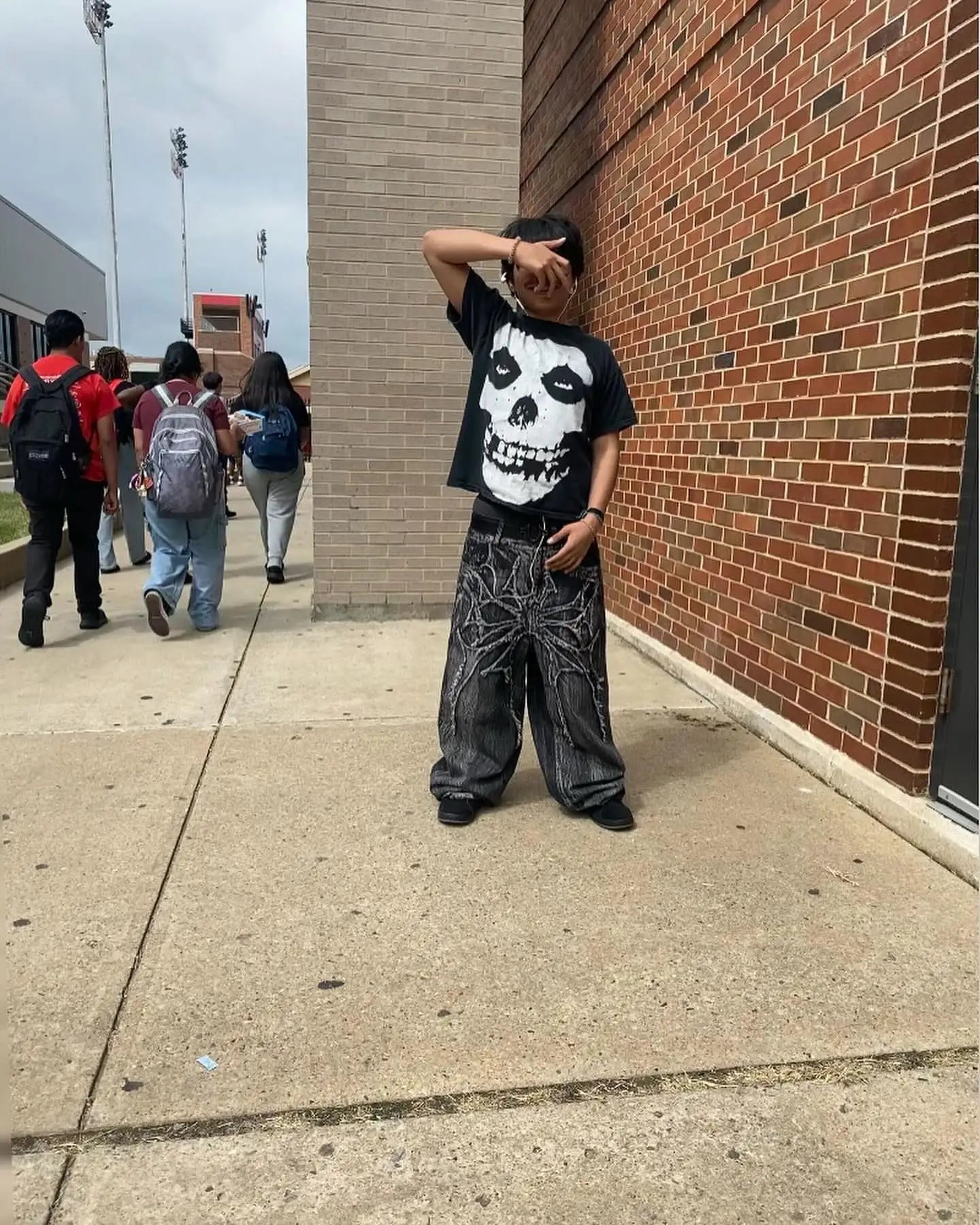 Y2K Phantom Spider Patch Baggy Jeans