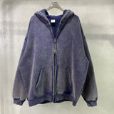Batik fleece zippered hoodie