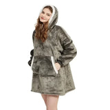 Oversized Microfiber Fleece Hoodie Blanket