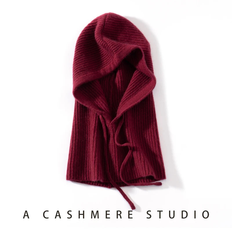 Women's Pure Cashmere Knit Beanie & Scarf Hat