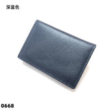 Dropshipping Custom Name Genuine Leather Men Women Business Card Holder Bifold Credit Card Case With ID Window