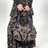 Y2K Leopard Print Shoulder Bag – Vintage Maillard Style