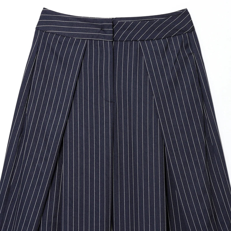 Women’s High-Waist Striped Wide-Leg Pants