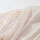 Elegant Lantern Sleeve Shiny Pleated Ankle-Length Party Dress