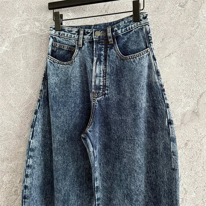High-Waist Cotton Straight Jeans — Women's Slim Fit
