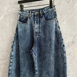 High-Waist Cotton Straight Jeans — Women's Slim Fit