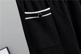 Women's Plaid Knit 2-Piece Set: Button-Down Cardigan & High-Waist Wide Leg Pants