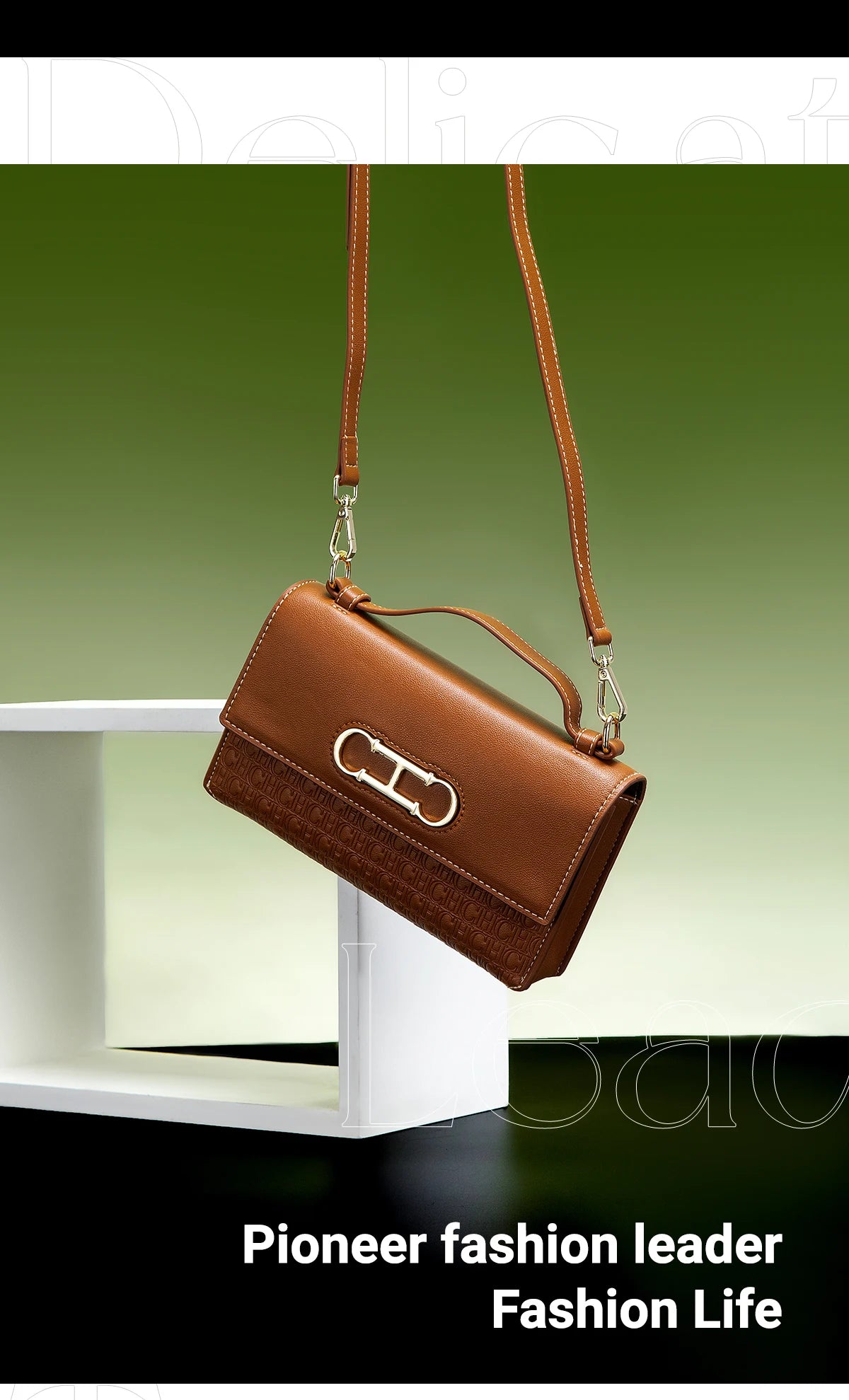 Letter Print Crossbody Satchel