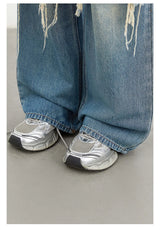 CHIC VEN Women Jeans Fashion Casual Loose High Waisted Wide Leg Denim Pants Streetwear Female Trousers Spring Autumn New 2026