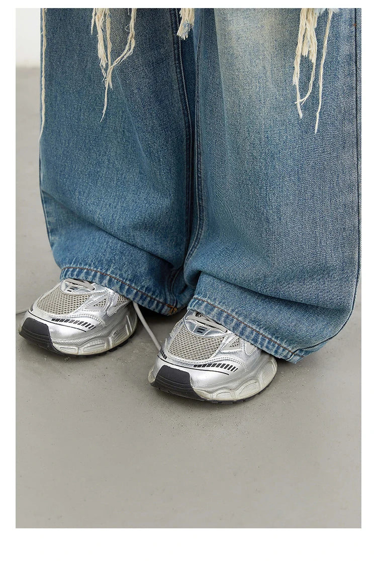 CHIC VEN Women Jeans Fashion Casual Loose High Waisted Wide Leg Denim Pants Streetwear Female Trousers Spring Autumn New 2026