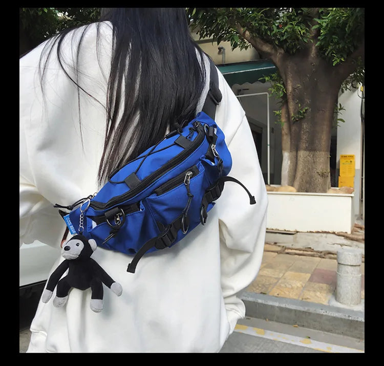 2024 Techwear Style Punk Hip Hop Single Shoulder Crossbody Bag Men Women Street Vintage Chest Bag Casual Sport Fanny Pack