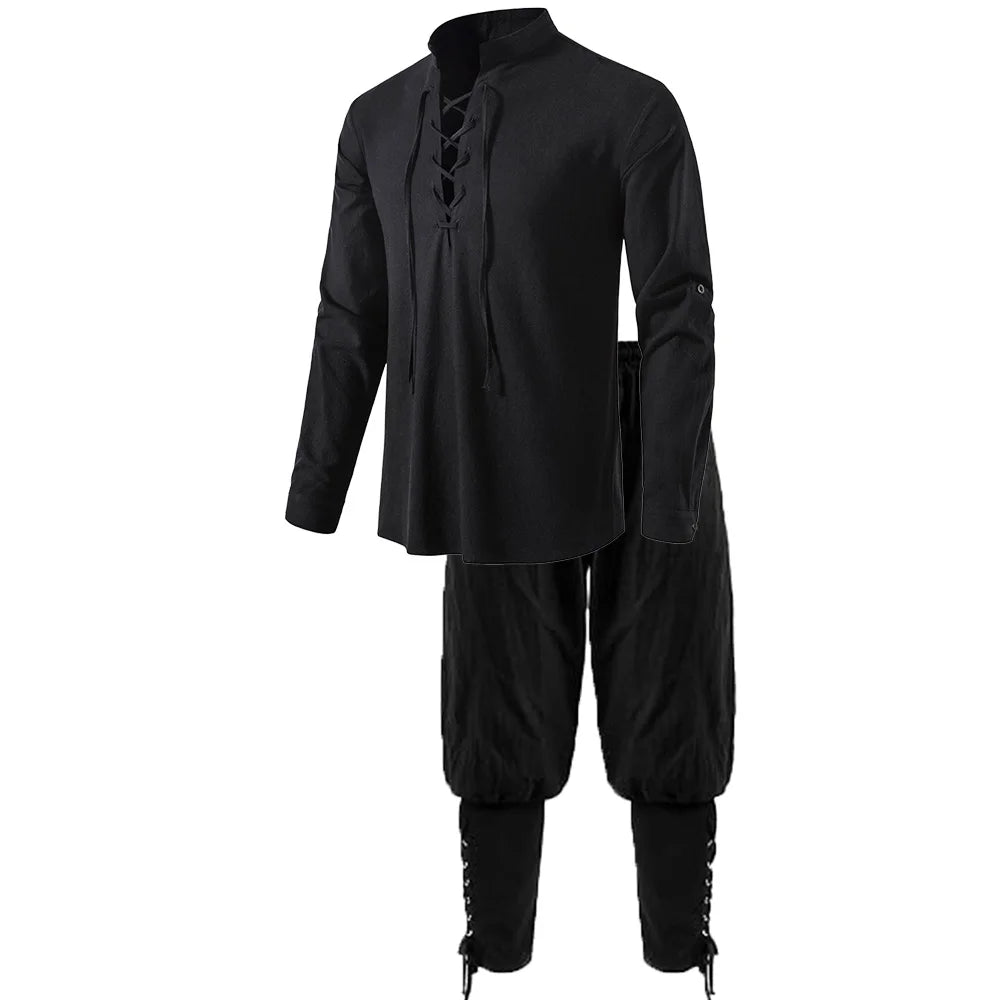 Men's Medieval Costume Set in Cotton Linen