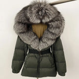 Real Fox Fur Hooded Duck Down Puffer