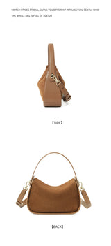 2025 New Suede Leather Crossbody Bag Unique Design Shoulder Pack Women Work Commuting Handbag Urban Beauty Box Tote Messenger
