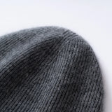 100% Cashmere Beanie Hat – Unisex Knit Winter Cap
