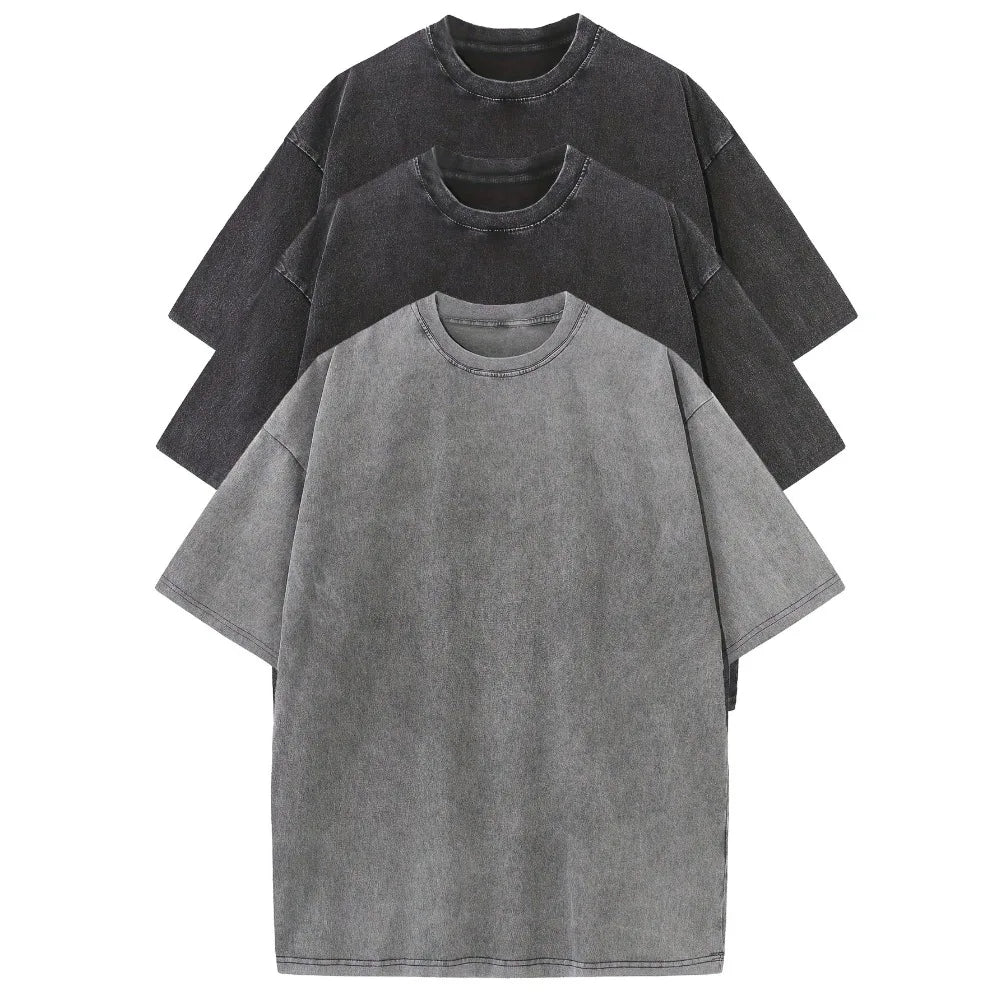 3pcs Men's 100% Cotton Loose-Fit T-Shirts in Solid Colors Casual Short Sleeve Crew Neck Ideal for Summer Outdoor