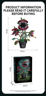 Creative Carnivorous Potted Plant Man-Eating Flower Building Blocks Home Decoration Collection MOC Bricks Toys For Children Gift