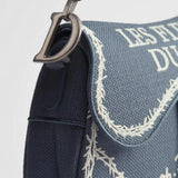 Luxury Designer Saddle Bag for Women Blue and White Book Cover Embroidery Shoulder Bag Fashion Exquisite High End Crossbody Bag