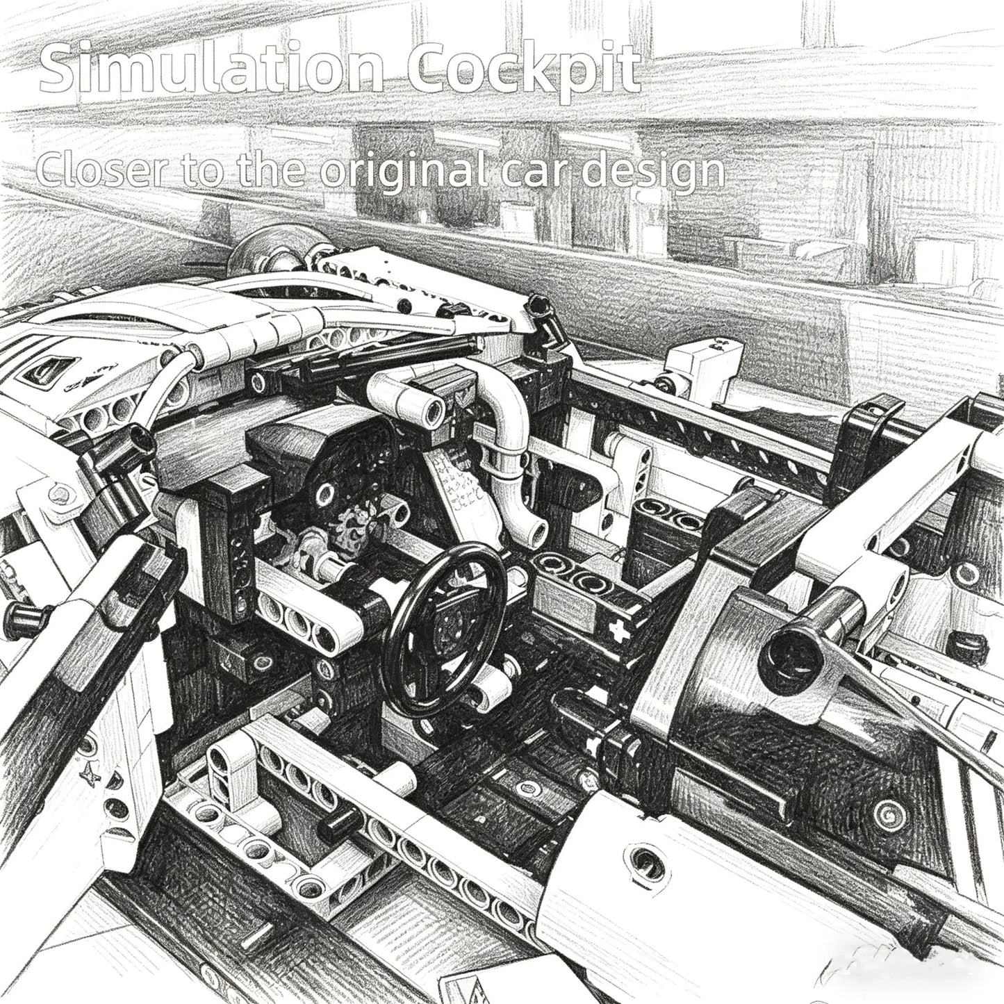 NEW Technical 1:8 Scale 1580PCS+ 42096 Performance Racing Car Kits Mechanical Group Building Blocks Car MOC Model Collection Toy