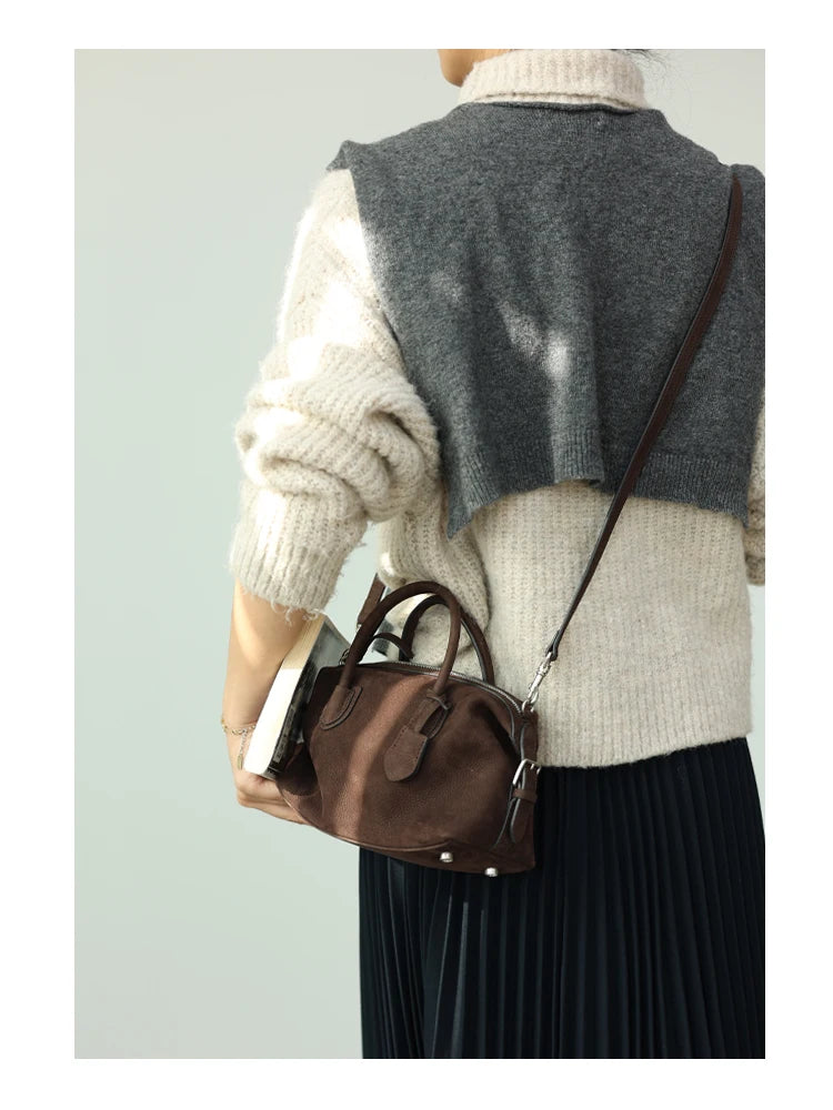 Women Genuine Leather Luxury Crossbody Bags With Adjustable And Detachable Shoudler Strap Elegant Soft Handbag