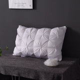 Luxury 100% Goose Down Feather Stuffed Pillows Pinch Pleat Design Neck Protection Bed Pure Cotton Cover Cushion for Sleeping
