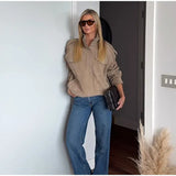 Brown Retro Suede Lapel Zippered Short Jackets Women's Casual Full Sleeves Pocket Loose Coats 2026 Spring Daily Commute Outwear