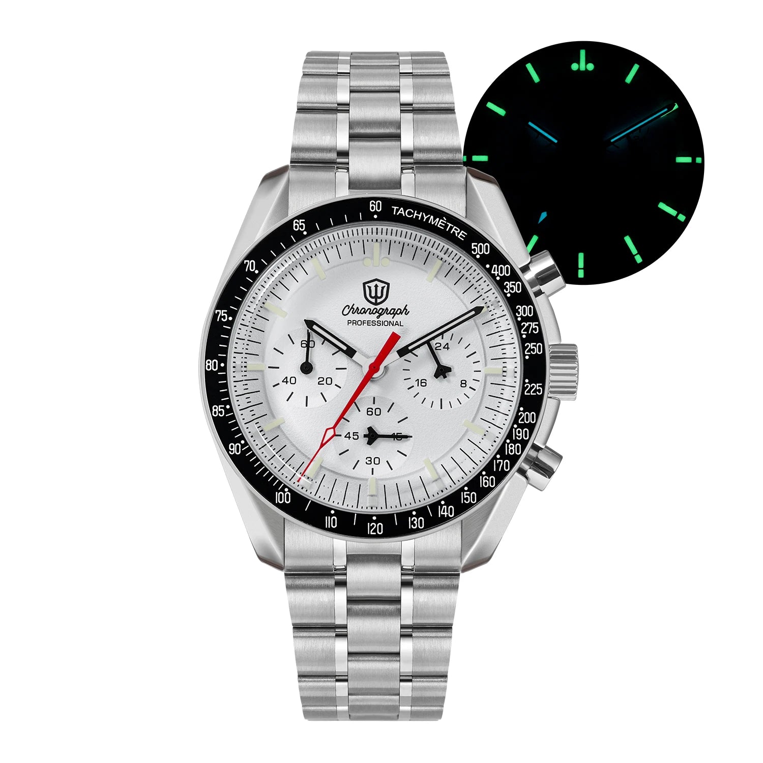 Watchdives WD1863 New Multifunctional Quartz Watch Black VK63 Sports Chronograph Watch Bubble Sapphire Waterproof 100 Wristwatch