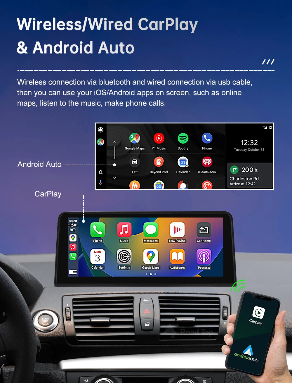 BMW 1 Series Wireless CarPlay & Android Auto Display